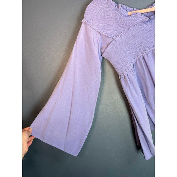 Flawless Top Women's Size Large Padme Cosplay Top Bell Sleeves Handkerchief hem - Picture 3 of 7